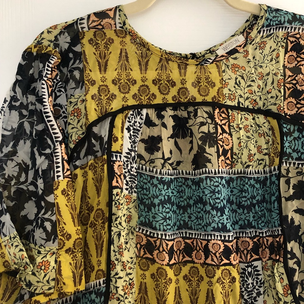 Anthropologie Patchwork Print Top - image 2